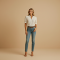 Women’s Classic White Button Blouse with Tailored Fit
