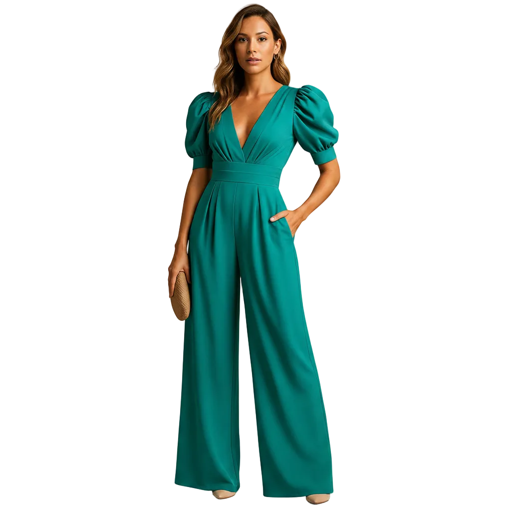 Women’s Full Length Tailored Jumpsuit with Wide Leg Fit