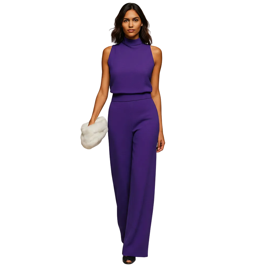 Women’s Halter Neck Wide Leg Jumpsuit for Evening Occasions