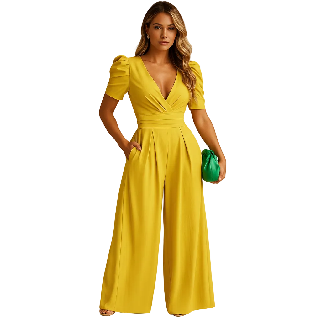 Women’s Full Length Tailored Jumpsuit with Wide Leg Fit