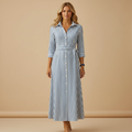 Long Summer Dress for Women with Short Sleeve Lightweight Fabric