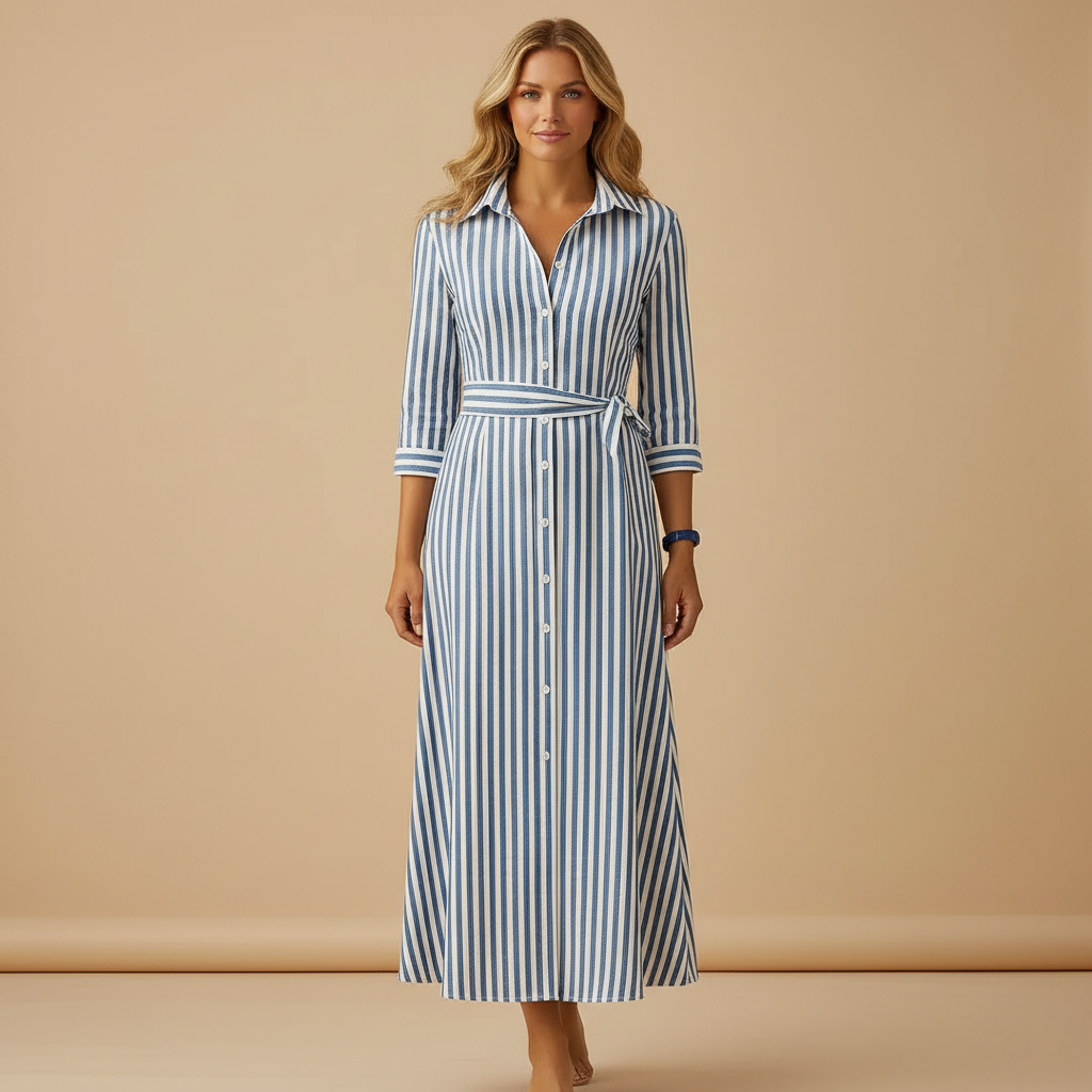 Long Summer Dress for Women with Short Sleeve Lightweight Fabric