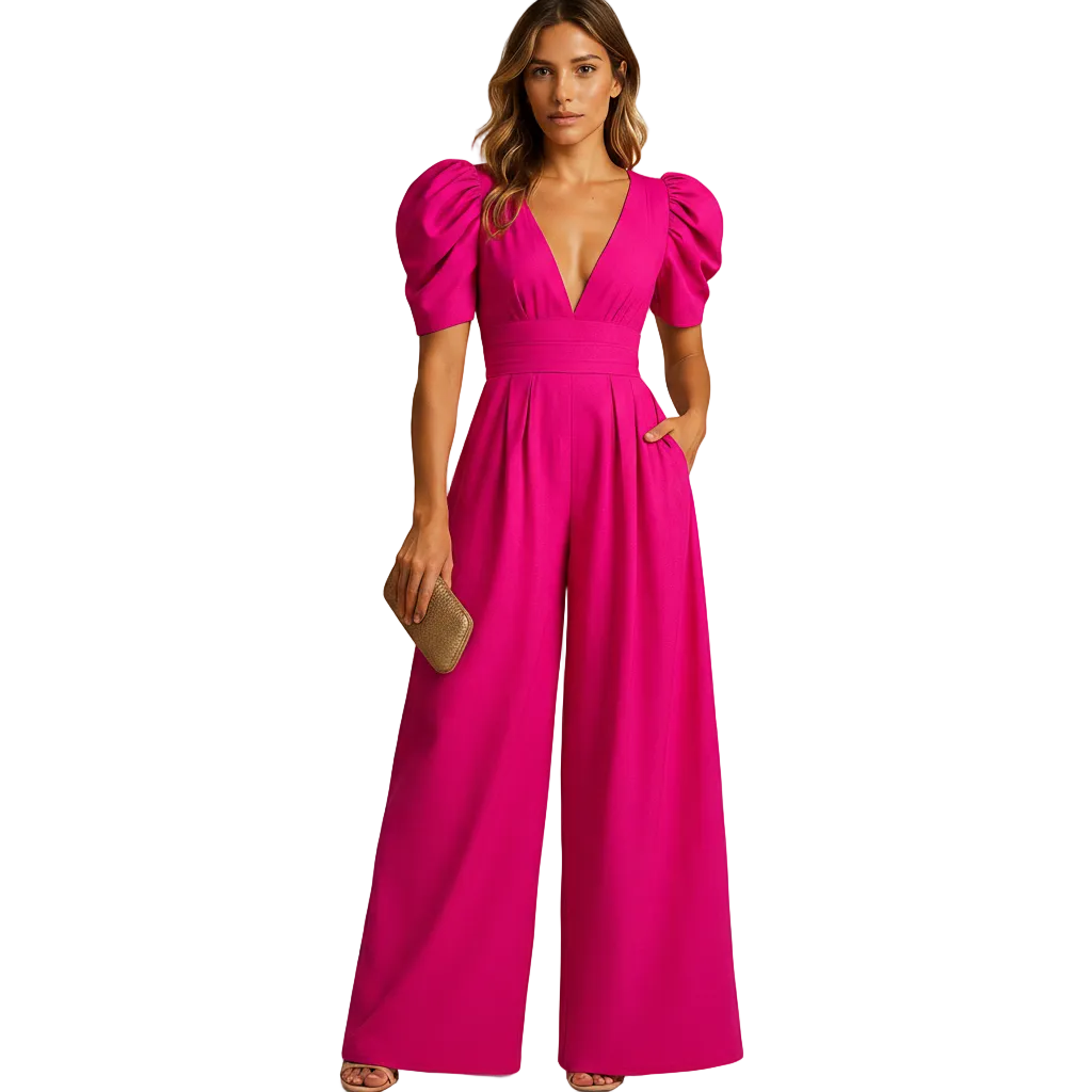 Women’s Full Length Tailored Jumpsuit with Wide Leg Fit