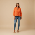Women’s Ruffle Detail Blouse with Lightweight Elegant Fit