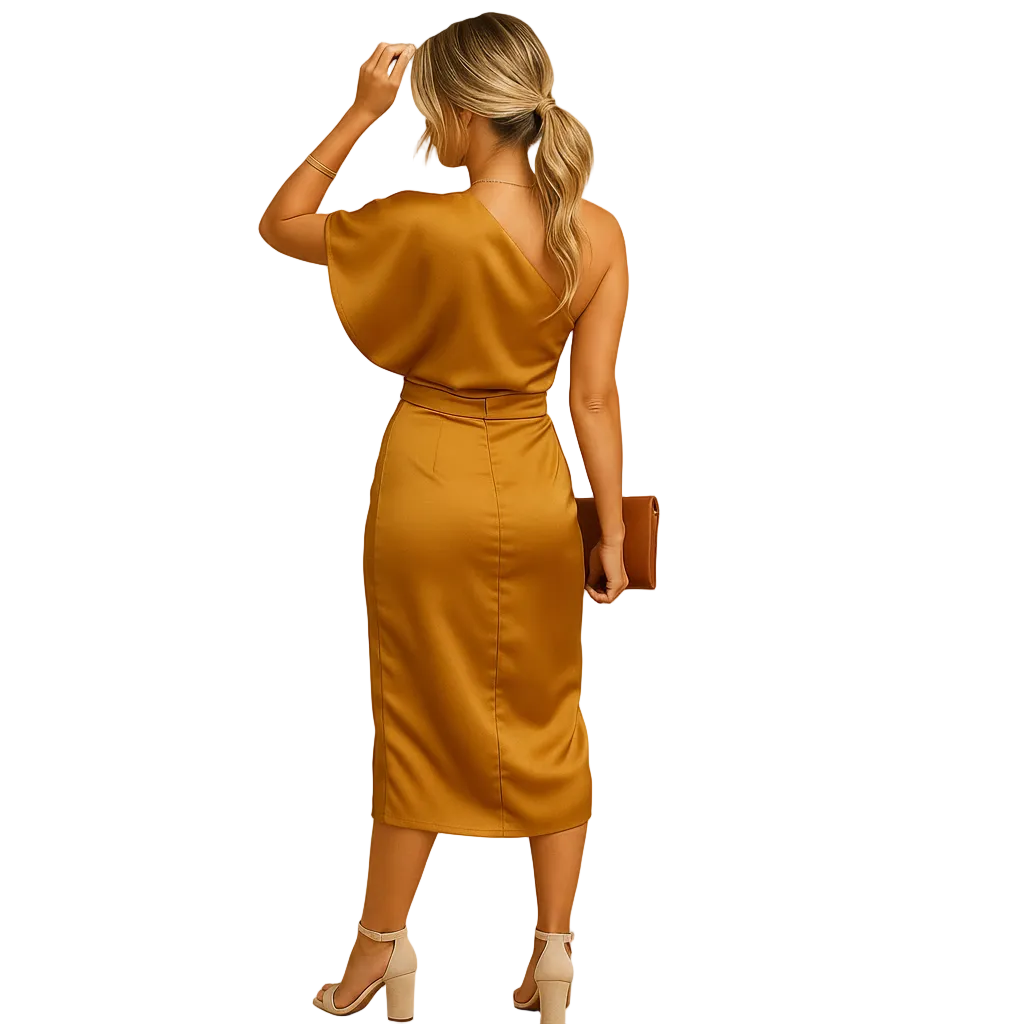 Slim Silhouette Dress for Women with Minimal Elegant Finish