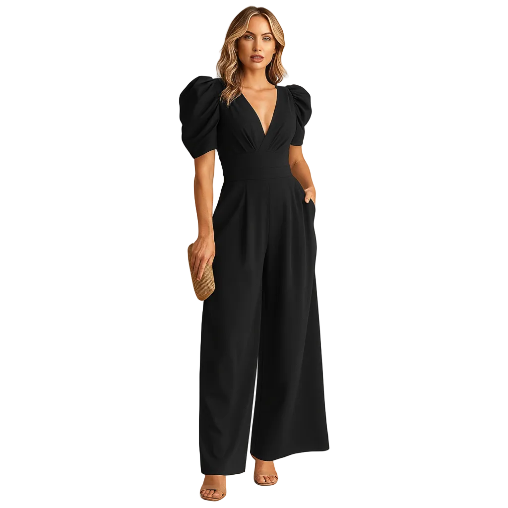 Women’s Full Length Tailored Jumpsuit with Wide Leg Fit