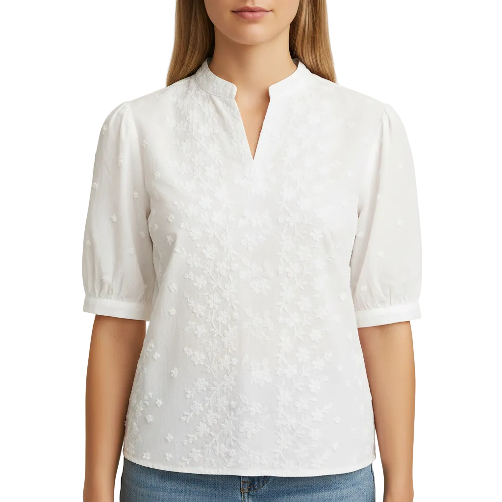 Women’s Classic White Button Blouse with Tailored Fit