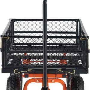 Garden Dump Cart, Heavy Duty Garden Wagon Yard Dump Wagon with Removable Sides, Convert to Flatbed, Utility Liner, 10in All Terrain Wheels