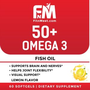 50+ Omega 3 Fish Oil Supplement, 60 Softgels