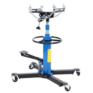 1660 Pounds Hydraulic Car Transmission Jack Vertical Lift with 360° Swivel Wheel Pedal ,Blue,33"-70"(0.75Ton)
