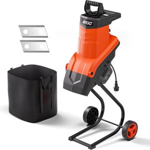 Wood chip cutter, shredder, rotary cutter. 1800-watt electric wood chip cutter, equipped with collection bag, with a cutting diameter of 45 millimeters, suitable for composting, yard cleaning, lawn maintenance and other purposes.