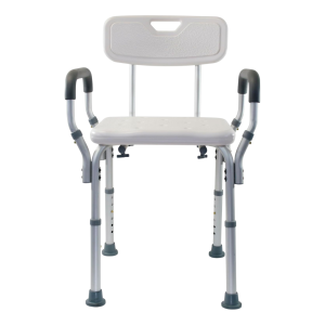 Height Adjustable Shower and Bath Chair with Arms and Optional Back