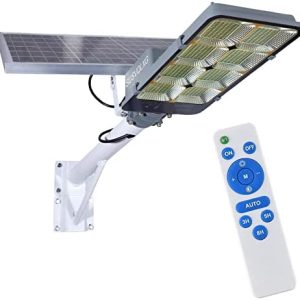 450W Solar Street Flood Lights Outdoor Lamp with Remote Control Dusk to Dawn Security Lighting for Yard Garden Gutter Basketball Court Arena Lawn lm