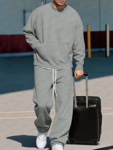 Versatile Relaxed Fit Sweatshirt Pants Set