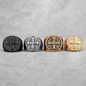 Vintage Signet Style Crucifix Rings